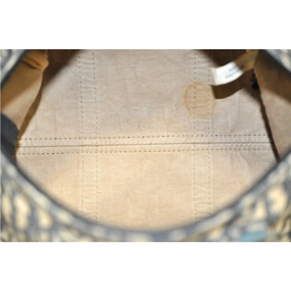 Authentic Christian Dior Trotter Hand Boston Bag Purse Canvas Leather Blue J9550 - Picture 11 of 16
